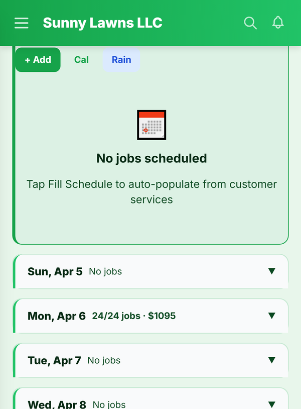 BookedUp scheduling software with daily job cards and route planning