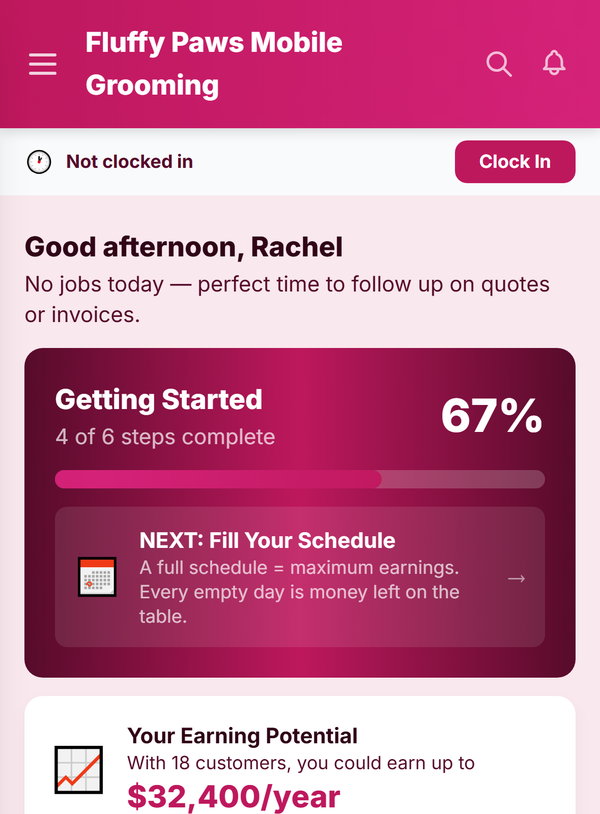 Pet grooming business scheduling and invoicing software